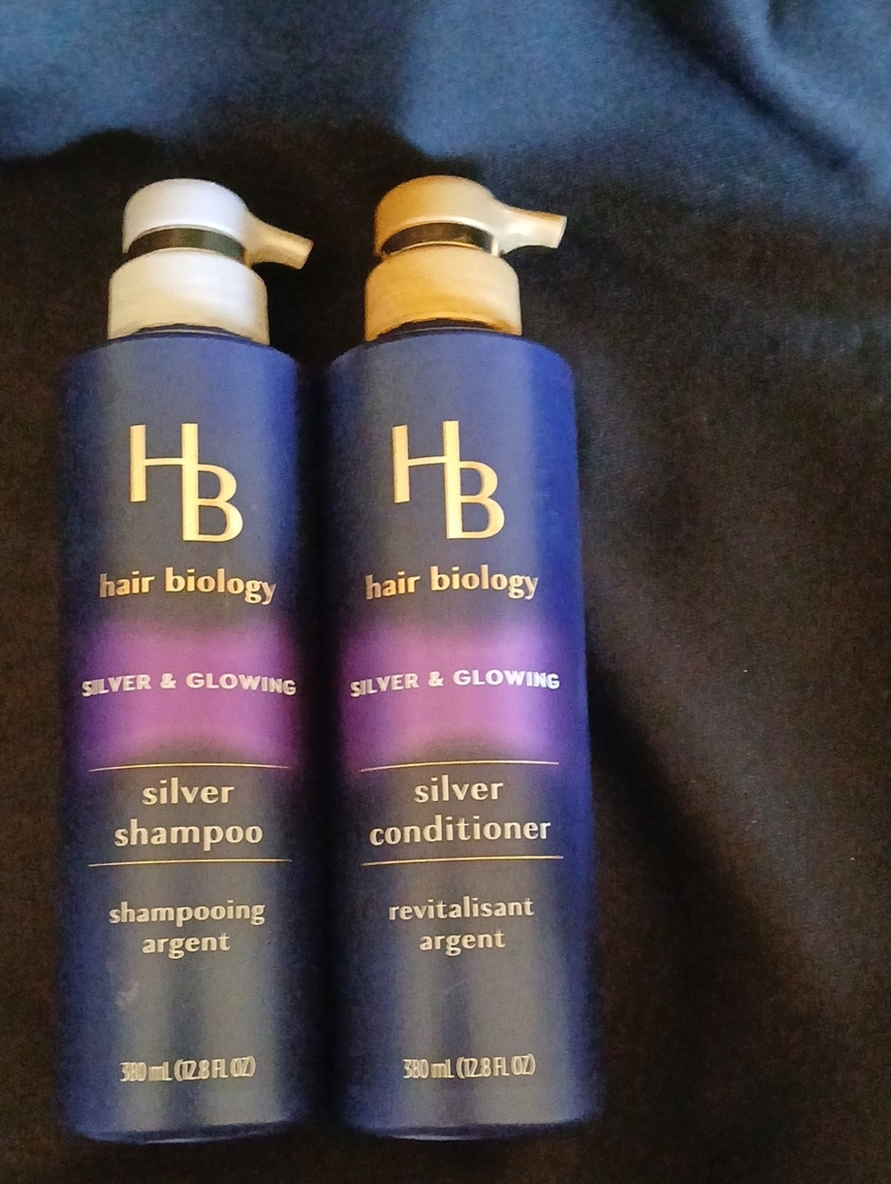 Hair Biology Silver & Glowing Shampoo & Conditioner Set - Blue